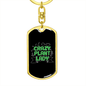Crazy Plant Lady Mom Keychain Stainless Steel or 18k Gold Dog Tag Keyring-Express Your Love Gifts