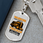 Crazy Trucker Swivel Keychain Dog Tag Stainless Steel or 18k Gold-Express Your Love Gifts