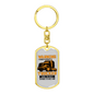 Crazy Trucker Swivel Keychain Dog Tag Stainless Steel or 18k Gold-Express Your Love Gifts