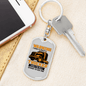 Crazy Trucker Swivel Keychain Dog Tag Stainless Steel or 18k Gold-Express Your Love Gifts