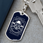 Criminal Bandit Warrior Keychain Stainless Steel or 18k Gold Dog Tag Keyring-Express Your Love Gifts