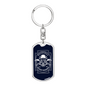 Criminal Bandit Warrior Keychain Stainless Steel or 18k Gold Dog Tag Keyring-Express Your Love Gifts