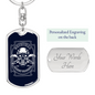 Criminal Bandit Warrior Keychain Stainless Steel or 18k Gold Dog Tag Keyring-Express Your Love Gifts