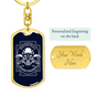 Criminal Bandit Warrior Keychain Stainless Steel or 18k Gold Dog Tag Keyring-Express Your Love Gifts