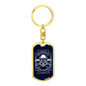 Criminal Bandit Warrior Keychain Stainless Steel or 18k Gold Dog Tag Keyring-Express Your Love Gifts