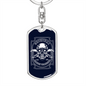 Criminal Bandit Warrior Keychain Stainless Steel or 18k Gold Dog Tag Keyring-Express Your Love Gifts