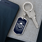 Criminal Bandit Warrior Keychain Stainless Steel or 18k Gold Dog Tag Keyring-Express Your Love Gifts