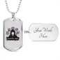 Cripto Girl Crypto Necklace Stainless Steel or 18k Gold Dog Tag 24" Chain-Express Your Love Gifts