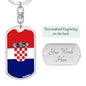 Croatia Flag Keychain Dog Tag Stainless Steel or 18k Gold-Express Your Love Gifts