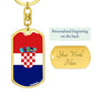 Croatia Flag Keychain Dog Tag Stainless Steel or 18k Gold-Express Your Love Gifts