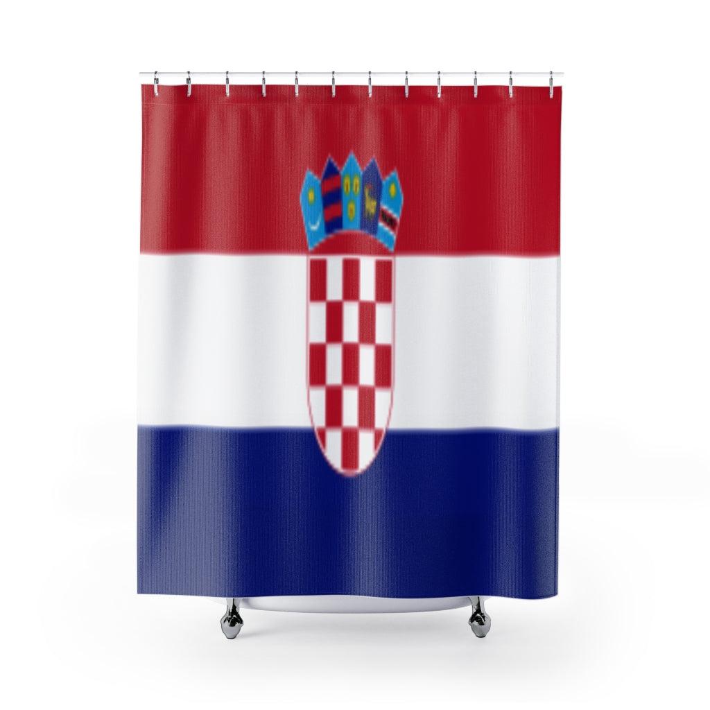 Croatia Flag Stylish Design 71" x 74" Elegant Waterproof Shower Curtain for a Spa-like Bathroom Paradise Exceptional Craftsmanship-Express Your Love Gifts
