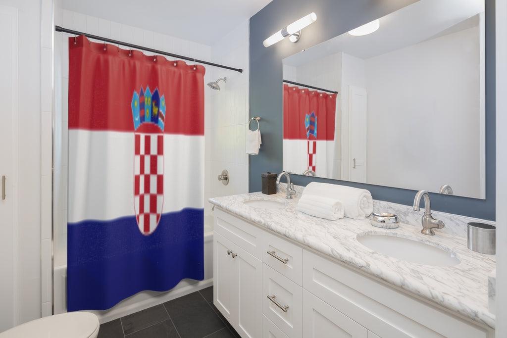 Croatia Flag Stylish Design 71" x 74" Elegant Waterproof Shower Curtain for a Spa-like Bathroom Paradise Exceptional Craftsmanship-Express Your Love Gifts