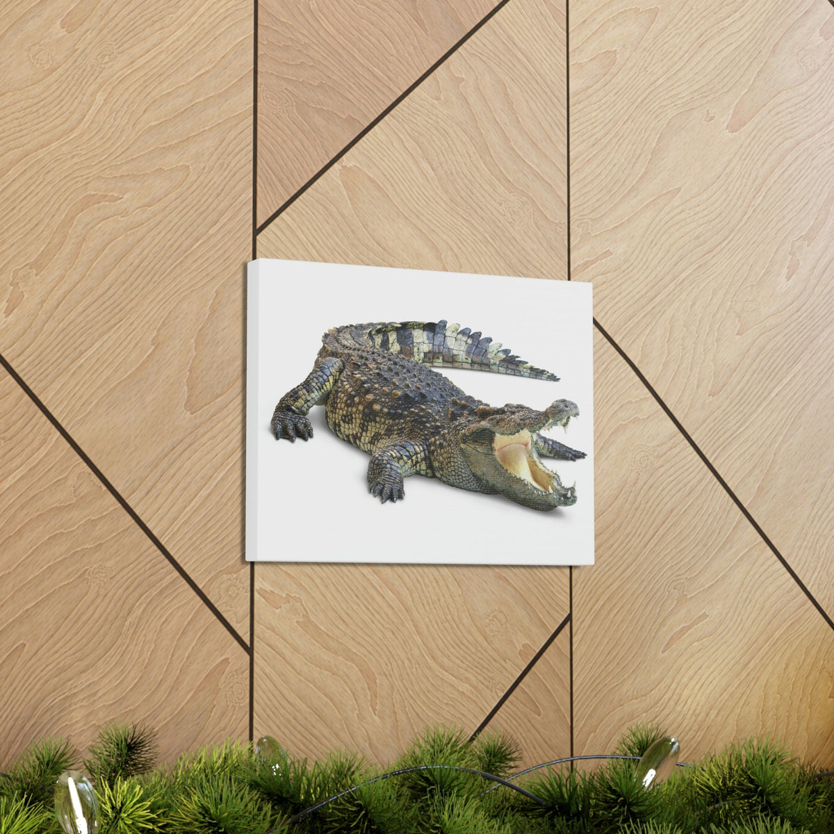 Scripture Walls Crocodile Hunting Crocodile on Hunt Print Animal Wall Art Wildlife Canvas Prints Wall Art Ready to Hang Unframed-Express Your Love Gifts