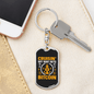 Cruisin' My Way Into Bitcoin Crypto Keychain Stainless Steel or 18k Gold Dog Tag Keyring-Express Your Love Gifts