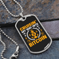 Cruisin' My Way Into Bitcoin Crypto Necklace Stainless Steel or 18k Gold Dog Tag 24" Chain-Express Your Love Gifts