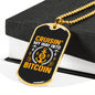 Cruisin' My Way Into Bitcoin Crypto Necklace Stainless Steel or 18k Gold Dog Tag 24" Chain-Express Your Love Gifts
