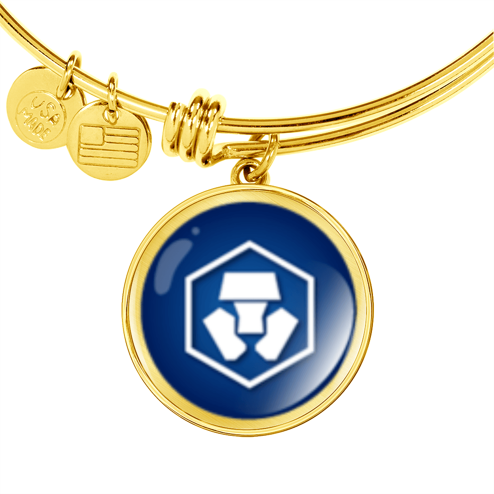 Crypto.com Coin (CRO) Bracelet Stainless Steel or 18k Gold Circle Bangle-Express Your Love Gifts