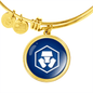 Crypto.com Coin (CRO) Bracelet Stainless Steel or 18k Gold Circle Bangle-Express Your Love Gifts