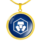 Crypto.com Coin (CRO) Circle Necklace Stainless Steel or 18k Gold 18-22"-Express Your Love Gifts