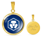 Crypto.com Coin (CRO) Circle Necklace Stainless Steel or 18k Gold 18-22"-Express Your Love Gifts