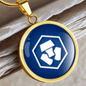 Crypto.com Coin (CRO) Circle Necklace Stainless Steel or 18k Gold 18-22"-Express Your Love Gifts