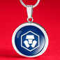 Crypto.com Coin (CRO) Circle Necklace Stainless Steel or 18k Gold 18-22"-Express Your Love Gifts