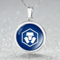 Crypto.com Coin (CRO) Circle Necklace Stainless Steel or 18k Gold 18-22"-Express Your Love Gifts