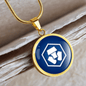 Crypto.com Coin (CRO) Circle Necklace Stainless Steel or 18k Gold 18-22"-Express Your Love Gifts