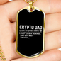 Crypto Dad Definition Crypto Necklace Stainless Steel or 18k Gold Dog Tag 24" Chain-Express Your Love Gifts