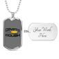 Crypto Dough Crypto Necklace Stainless Steel or 18k Gold Dog Tag 24" Chain-Express Your Love Gifts