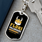 Crypto Floki Crypto Keychain Stainless Steel or 18k Gold Dog Tag Keyring-Express Your Love Gifts