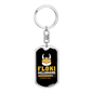 Crypto Floki Crypto Keychain Stainless Steel or 18k Gold Dog Tag Keyring-Express Your Love Gifts