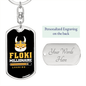Crypto Floki Crypto Keychain Stainless Steel or 18k Gold Dog Tag Keyring-Express Your Love Gifts