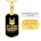Crypto Floki Crypto Keychain Stainless Steel or 18k Gold Dog Tag Keyring-Express Your Love Gifts