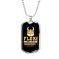 Crypto Floki Crypto Necklace Stainless Steel or 18k Gold Dog Tag 24" Chain-Express Your Love Gifts