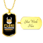 Crypto Floki Crypto Necklace Stainless Steel or 18k Gold Dog Tag 24" Chain-Express Your Love Gifts