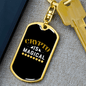Crypto is Magical Crypto Keychain Stainless Steel or 18k Gold Dog Tag Keyring-Express Your Love Gifts
