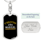 Crypto is Magical Crypto Keychain Stainless Steel or 18k Gold Dog Tag Keyring-Express Your Love Gifts