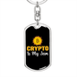 Crypto is My Jam Crypto Keychain Stainless Steel or 18k Gold Dog Tag Keyring-Express Your Love Gifts