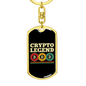 Crypto Legend Crypto Keychain Stainless Steel or 18k Gold Dog Tag Keyring-Express Your Love Gifts
