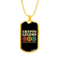 Crypto Legend Crypto Necklace Stainless Steel or 18k Gold Dog Tag 24" Chain-Express Your Love Gifts