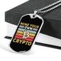 Crypto Mining Crypto Necklace Stainless Steel or 18k Gold Dog Tag 24" Chain-Express Your Love Gifts