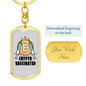 Crypto Syringe Crypto Keychain Stainless Steel or 18k Gold Dog Tag Keyring-Express Your Love Gifts