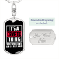 Crypto Thing Crypto Keychain Stainless Steel or 18k Gold Dog Tag Keyring-Express Your Love Gifts