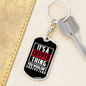 Crypto Thing Crypto Keychain Stainless Steel or 18k Gold Dog Tag Keyring-Express Your Love Gifts