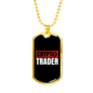 Crypto Trader Crypto Necklace Stainless Steel or 18k Gold Dog Tag 24" Chain-Express Your Love Gifts