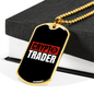 Crypto Trader Crypto Necklace Stainless Steel or 18k Gold Dog Tag 24" Chain-Express Your Love Gifts