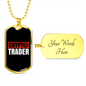 Crypto Trader Crypto Necklace Stainless Steel or 18k Gold Dog Tag 24" Chain-Express Your Love Gifts