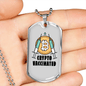 Crypto Vaccine Crypto Necklace Stainless Steel or 18k Gold Dog Tag 24" Chain-Express Your Love Gifts