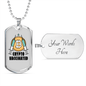Crypto Vaccine Crypto Necklace Stainless Steel or 18k Gold Dog Tag 24" Chain-Express Your Love Gifts